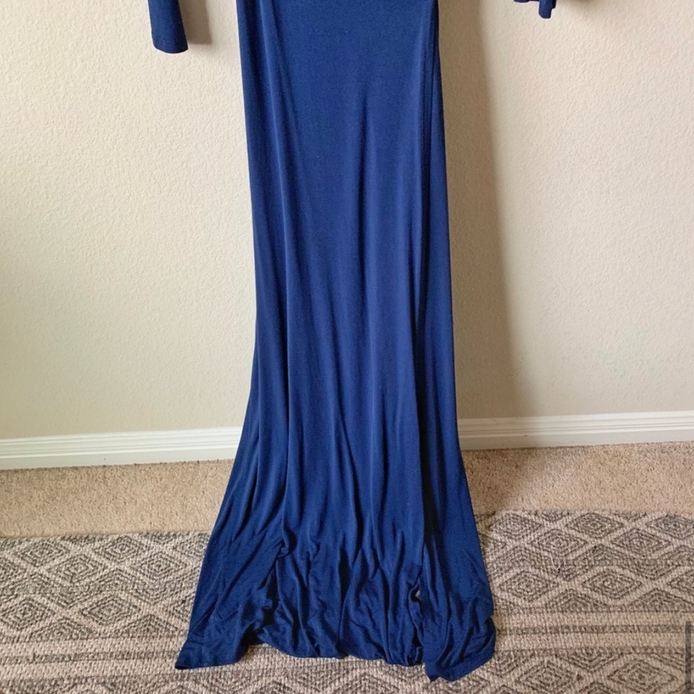 Lulu’s Navy Blue Wrap Maxi Dress Size S - Picture 12 of 12